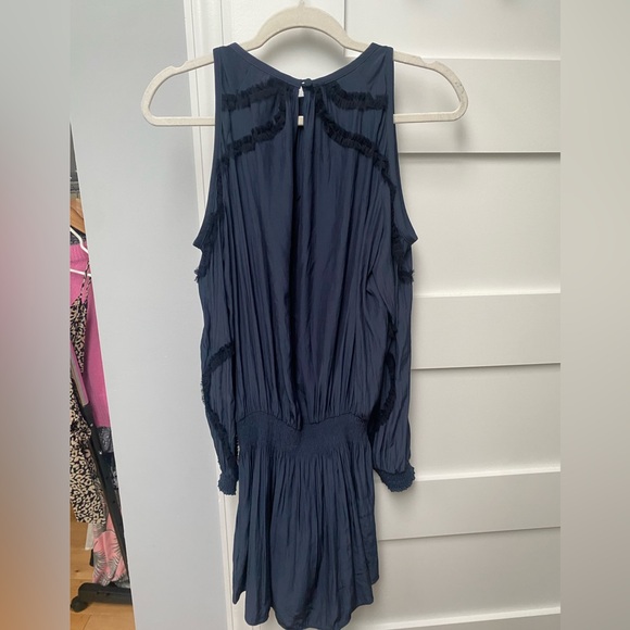 Ramy Brook Taima Cold-Shoulder Blouson Dress w/ Ruffled Trim - Picture 8 of 9